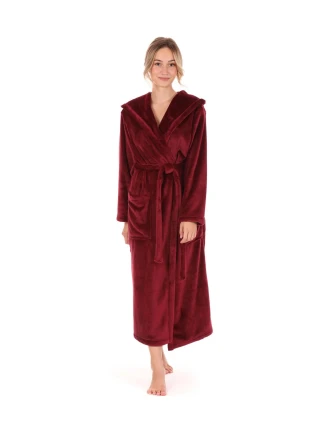 Dámsky župan Siena s kapucňou 3156 oversized bordový - Vestis