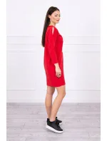 Šaty s potlačou koša červené