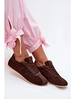Dámské tenisky z eko semiše nízké čokoládové Melvelin