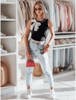 Dámska košeľa bez ramienok s mašľou PERBOW čierna FashionStreet RY2733