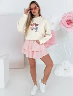 Dámska nadrozmerná mikina so srdiečkami MADELIN beige FashionStreet BY1461 Dámska nadrozmerná mikina so srdiečkami MADELIN beige FashionStreet BY1461