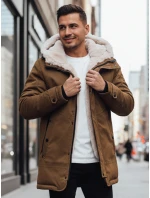 Pánska zimná bunda parka s kapucňou tmavo béžová FashionStreet TX4964z Pánska zimná bunda parka s kapucňou tmavo béžová FashionStreet TX4964z
