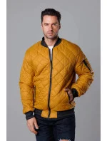 Pánsky prešívaný bomber tmavožltý (MY01-23) Pánsky prešívaný bomber tmavožltý (MY01-23)