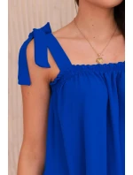 Blúzka s mašľami v chrpovo modrej farbe