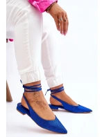 Wiązane Baleriny Z Dżetami Niebieskie Mavis