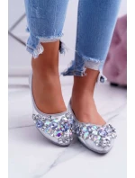 Kožené balerínky s ozdobnými kameňmi Silver Crystal Kožené balerínky s ozdobnými kameňmi Silver Crystal
