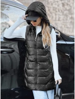 Dámska prešívaná vesta s kapucňou čierna FashionStreet TY5259 Dámska prešívaná vesta s kapucňou čierna FashionStreet TY5259