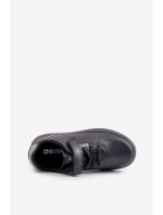 Trampki Dziecięce Z Eko Skóry Na Rzep Big Star OO374004 Czarne