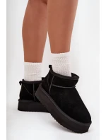 Zamszowe Śniegowce Damskie Na Platformie Vinceza 97962 Czarne