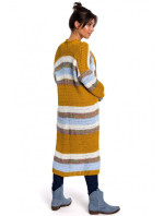 Dámsky dlhý sveter BK036 model 5 Yellow and blue - BeWear