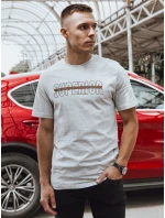 Pánske bavlnené tričko s potlačou šedé FashionStreet RX5385 Pánske bavlnené tričko s potlačou šedé FashionStreet RX5385