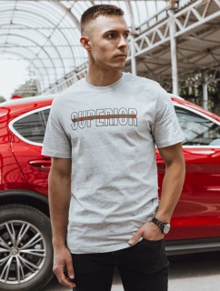 Pánske sivé tričko s potlačou FashionStreet RX5385