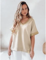 Dámska oversize blúzka SHINE LOVE beige FashionStreet RY2914 Dámska oversize blúzka SHINE LOVE beige FashionStreet RY2914