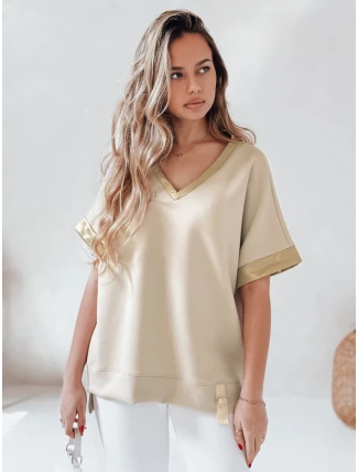 Dámska oversize blúzka SHINE LOVE beige FashionStreet RY2914 Dámska oversize blúzka SHINE LOVE beige FashionStreet RY2914