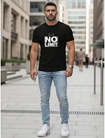 Pánske bavlnené tričko s potlačou No limit black FashionStreet NX0129R