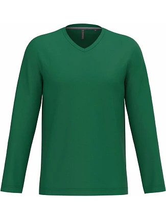 Kariban K 358 Pánske tričko s výstrihom do V a dlhými rukávmi 20.K358 kelly green Kariban K 358 Pánske tričko s výstrihom do V a dlhými rukávmi 20.K358 kelly green