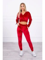 Velúrová súprava s nápisom Queen red