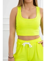 Set top+nohavice žltá neónová