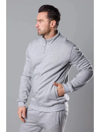 Svetlosivá pánska mikina so stojačikom (68B2002-2) Svetlosivá pánska mikina so stojačikom (68B2002-2)