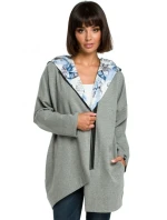 B091 Mikina s kapucňou Oversized na zips - čierna