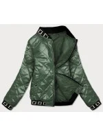 Zelená dámska bunda bomber (B9798-10)