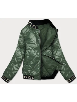 Zelená dámska bunda bomber (B9798-10)