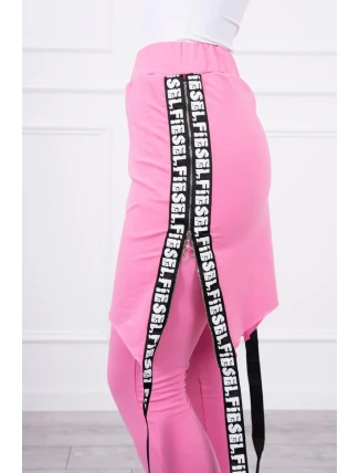 Nohavice/oblek s nápisom selfie svetlo ružový