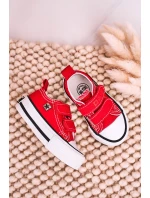 Dziecięce Trampki Na Rzepy BIG STAR HH374202 Czerwone