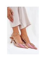 Lodičky na podpätku GG-88-53 zlatoružové - Givana