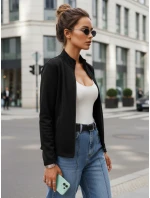 Dámska mikina na zips so stojačikom čierna FashionStreet BY1562