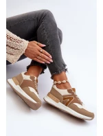 Sneakersy Damskie Z Eko Skóry Brązowe Vinelli