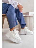 Sneakersy Damskie Na Masywnej Podeszwie Białe Nevela