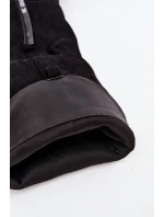 Kozaki Damskie Na Słupku Z Eko Zamszu Czarne Prisca