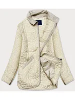 Tenká dámska bunda v krémovej farbe s ozdobným prešívaním (JIN226) Tenká dámska bunda v krémovej farbe s ozdobným prešívaním (JIN226)