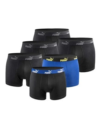 Pánske boxerky Puma 6-Pack Black Blue Comfortable Cotton Pánske boxerky Puma 6-Pack Black Blue Comfortable Cotton