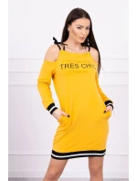 Šaty Tres Chic v horčicovej farbe Šaty Tres Chic v horčicovej farbe