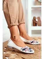 Dámske kožené baleríny Maciejka White 01358-21