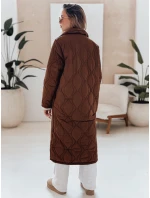 Dámsky prešívaný dlhý kabát TRENDIFY hnedý FashionStreet TY4939