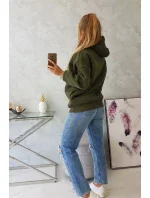 Khaki mikina s kapucňou