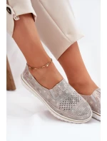 Semišové slip-on topánky Beige-gold Inez Semišové slip-on topánky Beige-gold Inez