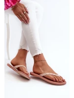 Płaskie Elastyczne Klapki Japonki Damskie ZAXY JJ285298 Różowe