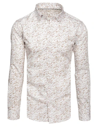Pánska ležérna biela košeľa FashionStreet DX2636 Pánska ležérna biela košeľa FashionStreet DX2636