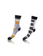 Veselé ponožky 2 páry CRAZY SOCKS 2x - BELLINDA - sivé