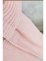 Sveter dlhý kardigan púdrovo ružový