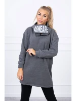 Zateplená mikina s kapucňou v grafitovej farbe