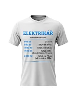 Pánske bavlnené tričko s potlačou - HOURLY BUNDLE - ELECTRICIAN - biele Pánske bavlnené tričko s potlačou - HOURLY BUNDLE - ELECTRICIAN - biele