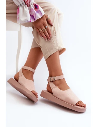 Wygodne Sandały Damskie Na Platformie Różowe Rubie