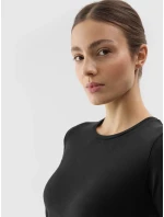 Dámske hladké tričko slim 4F - čierne Dámske hladké tričko slim 4F - čierne