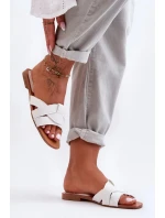 Dámske papuče / žabky W-112 / 183490 White with beige - Joia