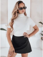 Dámsky rebrovaný sveter s krátkym rukávom GIRLGLORY white FashionStreet MY2550